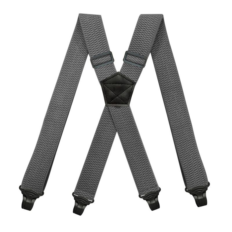 VOOTHOST Heavy Duty Suspenders For Men Work Outdoor 3.8cm/1.5inch Y-back 3 Plastic Clips Adjustable Elastic Trouser Braces Strap Belt VB225_voghion.com