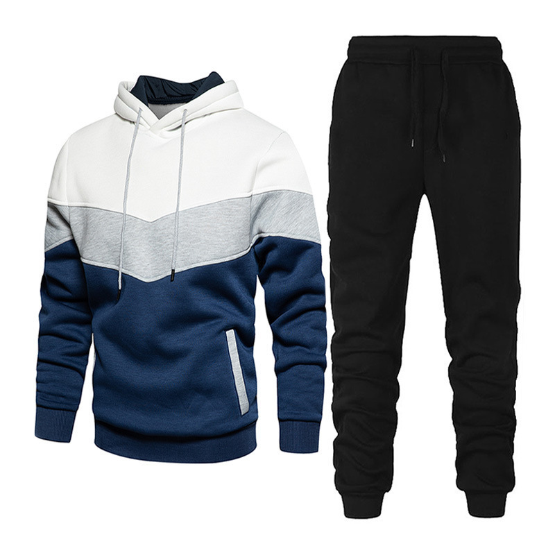 New splicing men's and women's leisure solid color splicing Sportswear running outdoor fashion two-piece set_voghion.com