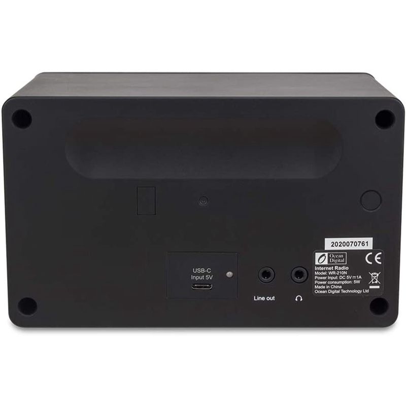 Rádio Internet Wi-Fi Bluetooth Speaker com 2,4 polegadas de tela colorida sem fio Airmusic Control APP-Preto (WR-210CB)_voghion.com