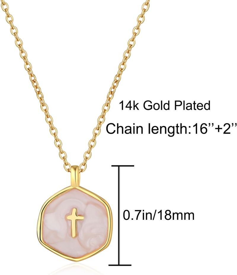 Aurora Atelier Kleine Kreuzkette für Damen, zierliche, 14 Karat vergoldete Kreuzanhängerkette, minimalistischer Kreuz-Choker, religiöser Schmuck, süßes und trendiges Geschenk_voghion.com