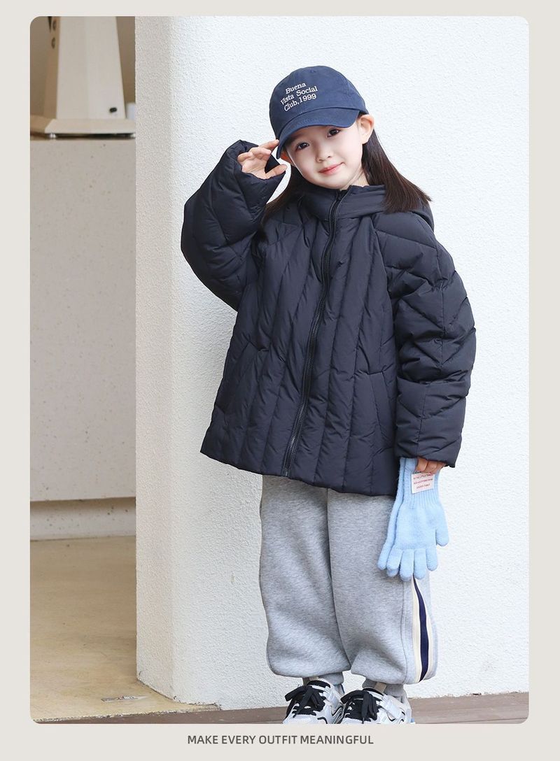 Doudoune trois-en-un en coton pour enfants, manteau chaud et épais pour l'automne et l'hiver, pour enfants de taille moyenne et grande, manteau en coton tendance pour garçons et filles_voghion.com