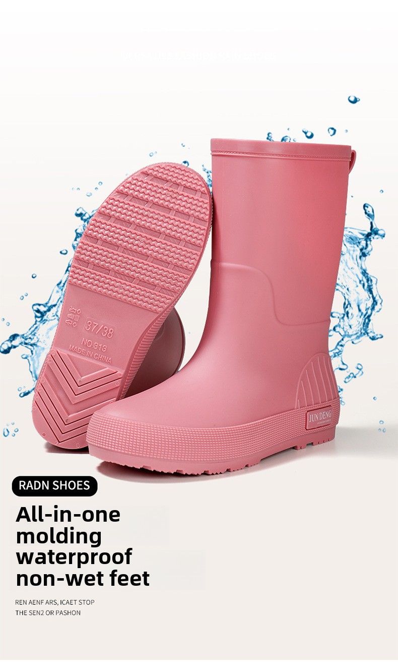 Scarpe casual da donna in PVC impermeabili e antiscivolo, resistenti all'usura, per autolavaggio, scarpe da pioggia alla moda da donna_voghion.com