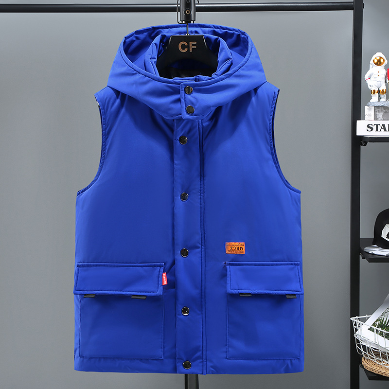 Herrenbekleidung Seidenbaumwolle Baumwollweste mit aufgedrucktem LOGO Herren Steppjacke in Übergröße Arbeitskleidung_voghion.com