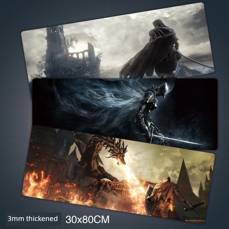 Unschlagbare Qualität Dark Soul Peripheriespiele Spezialmaus für E-Sports Studio Computer-Schreibtischunterlage Übergroße dicke Sperrkante_voghion.com