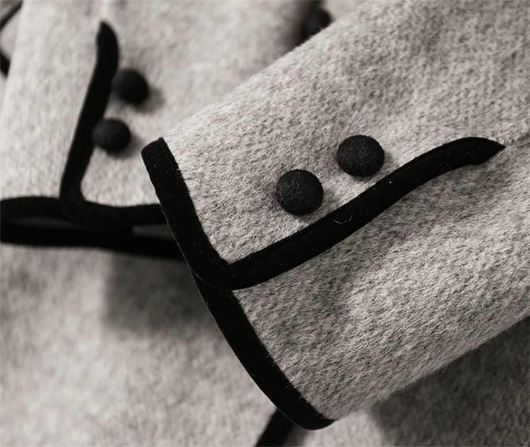 In stock 2023 autumn and winter New style crisp bone contrast color small lapel double-sided woolen coat casual all-match woolen top_voghion.com