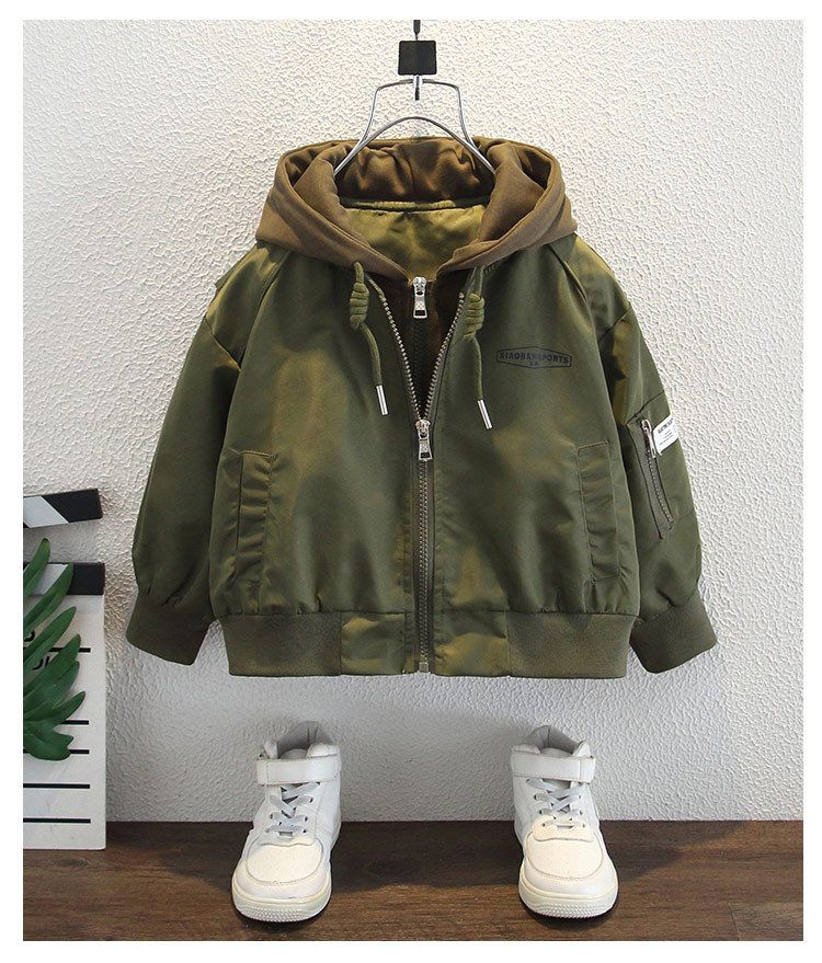 Giacca da baseball per bambini, primavera e autunno, elegante giacca con cappuccio per bambini di piccole e medie dimensioni_voghion.com