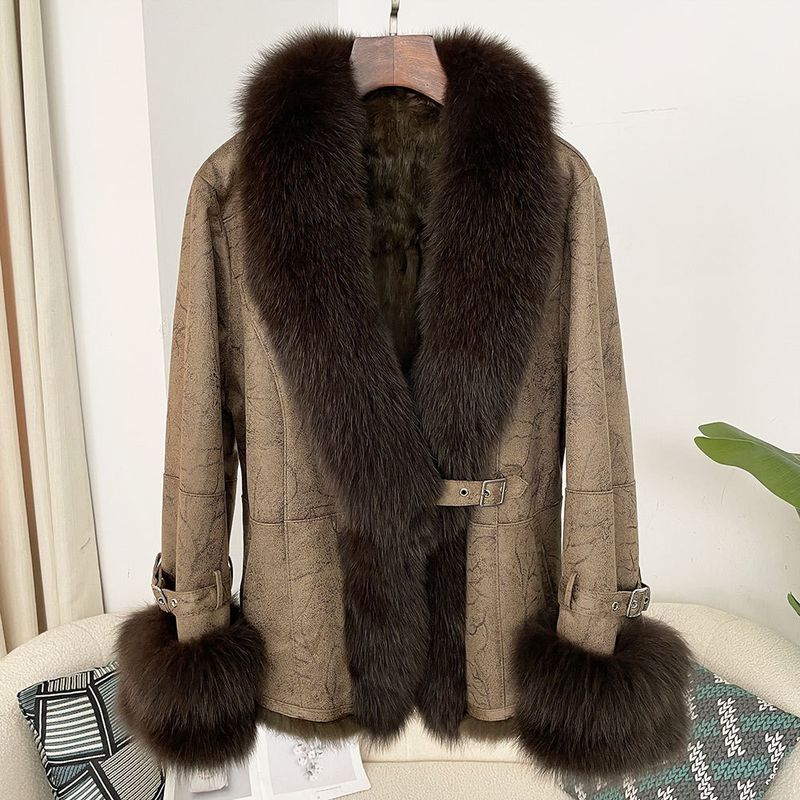Stilvoller kurzer Wildlederpelzmantel für Damen – Futter aus künstlichem Kaninchenfell, warme Wintermode-Oberbekleidung, XS-XXXL_voghion.com