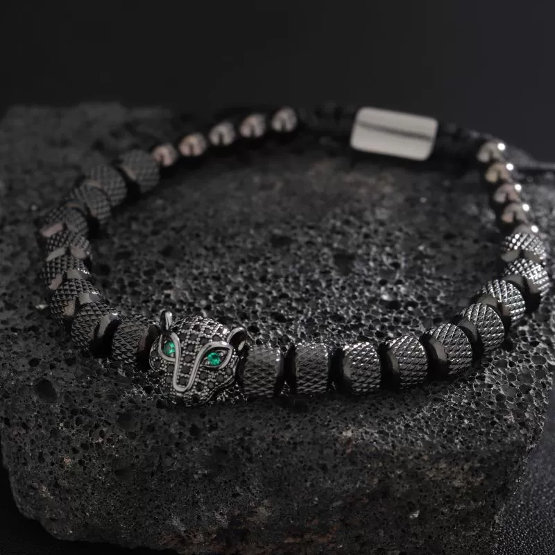 Leopard Head Men, Adjustable Woven Bracelet With High-End Feel, Versatile Niche Accessory For Women, Simple Hip-Hop_voghion.com