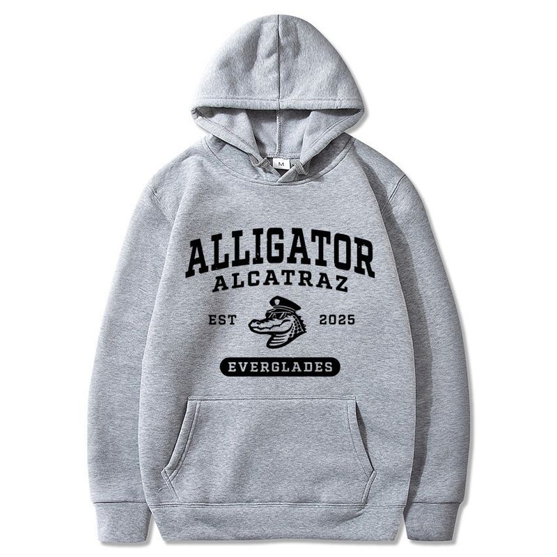 Lustiges, modisches und einzigartiges Unisex-Sweatshirt mit Kapuze und langen Ärmeln von Alligator Alcatraz_voghion.com