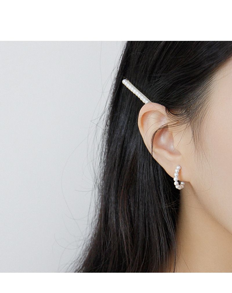 Yh428 Koreanische S925 Sterling Silber Stud Ohrringe Einfache Geometrische Ring Shell Perle Stud Ohrringe_voghion.com