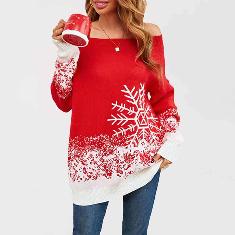 Maglione da donna alla moda per le feste del Giorno dell'Indipendenza con scollo rotondo_voghion.com