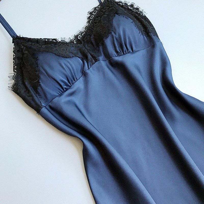Nachtwäsche für Damen, sexy Dessous, Home-Dessous, Versuchung für Damen, sexy Nachthemd mit V-Ausschnitt und Spitzen-Straps, in mehreren Farben erhältlich_voghion.com