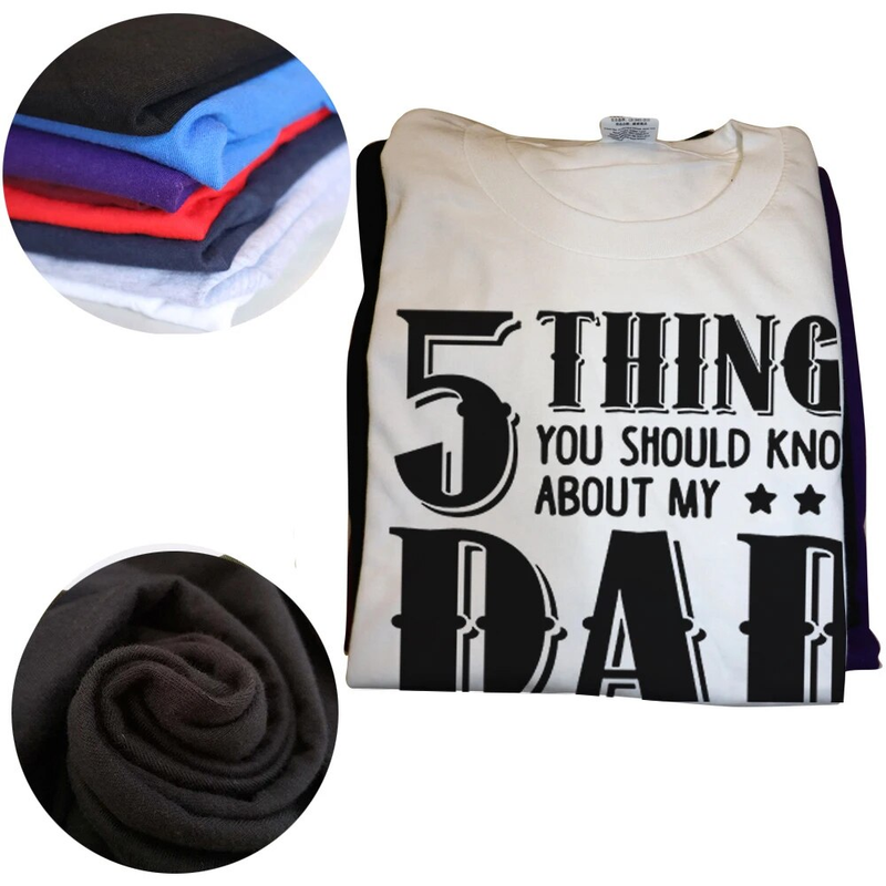 5 cose che dovresti sapere su mio padre T-shirt Divertente Padre Papà Regali Top 100% Cotone Unisex Morbido Casual T-shirt EU_voghion.com
