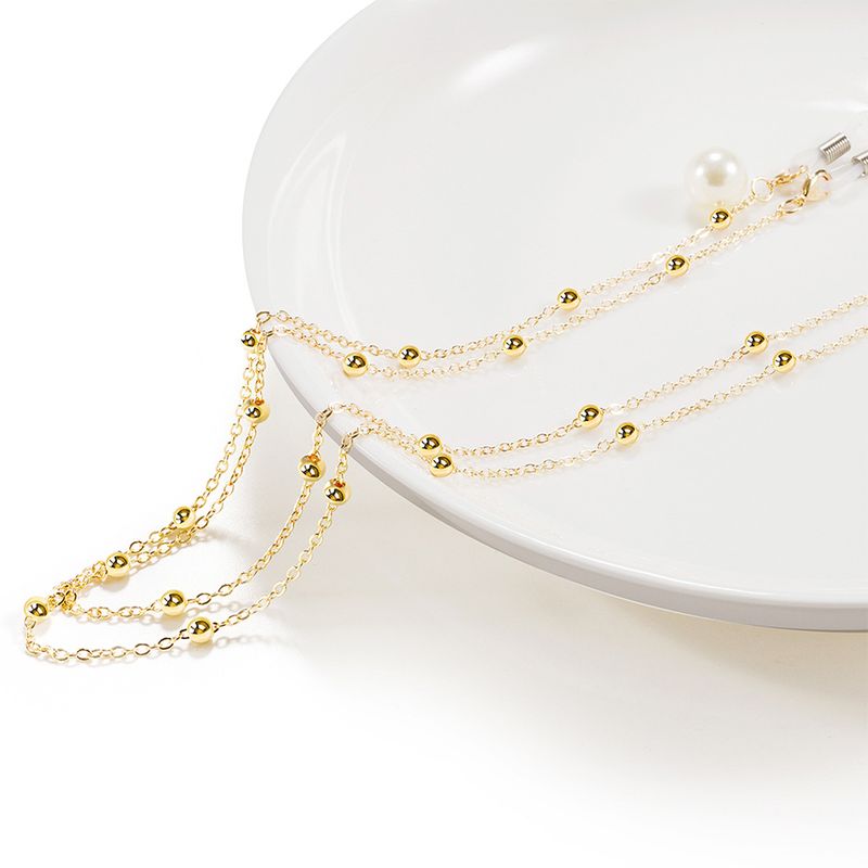 Chic Anti-slip Metal Beaded Reading Glasses Sunglasses Neck Cord Rope Chain_voghion.com