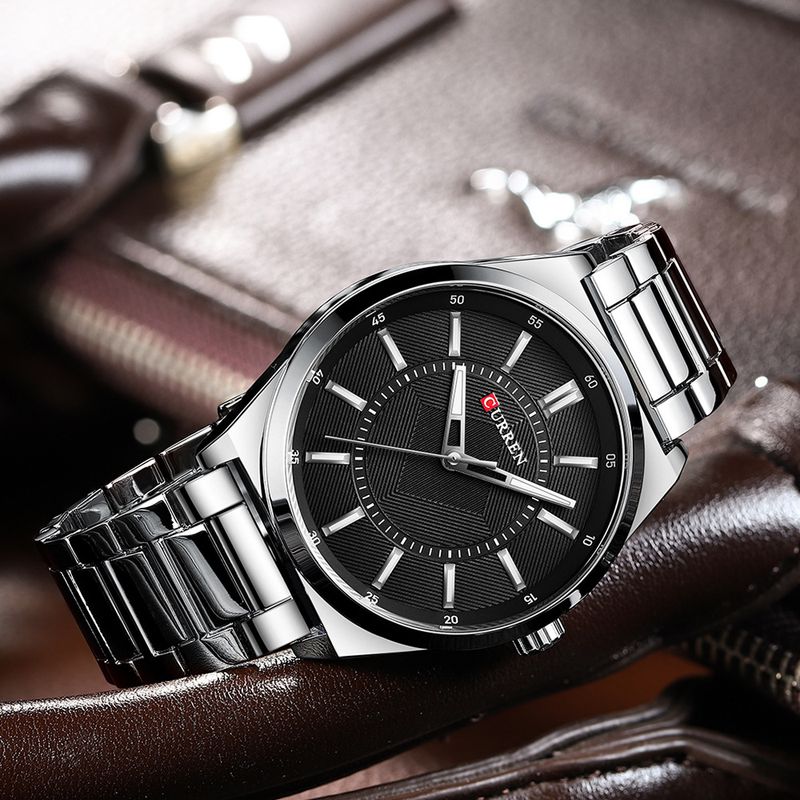Orologio da uomo impermeabile in acciaio inossidabile con datario, orologio da polso al quarzo minimalista da uomo, quadrante rotondo classico, cinturino in lega_voghion.com