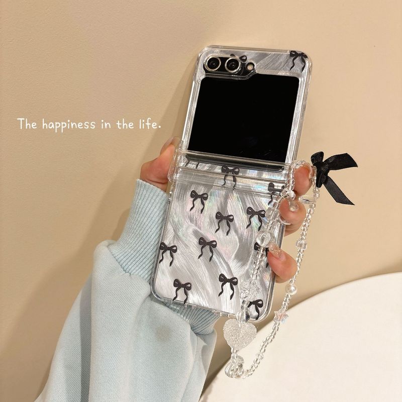 Fold full screen bow for Samsung zflip5 folding screen phone case GalaxyZFLIP3/4 protective cover_voghion.com