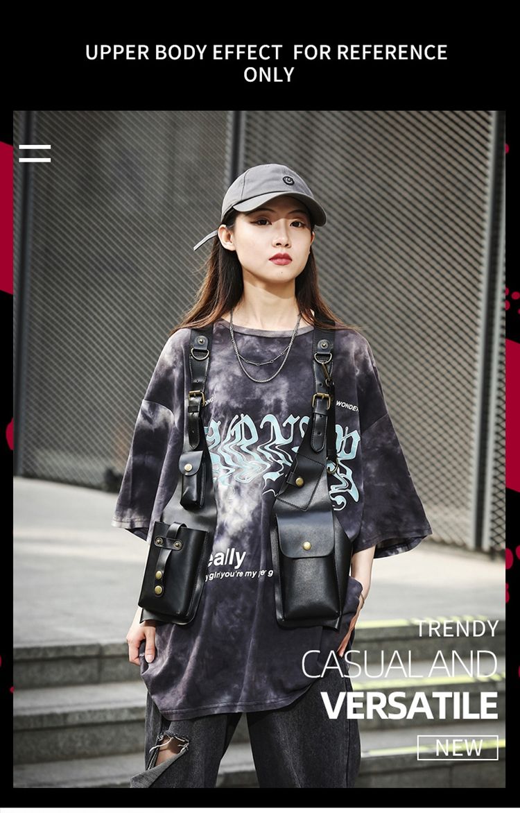 Hip Hop Retro Outdoor Trendy Brand Multifunctional Vest Bag_voghion.com