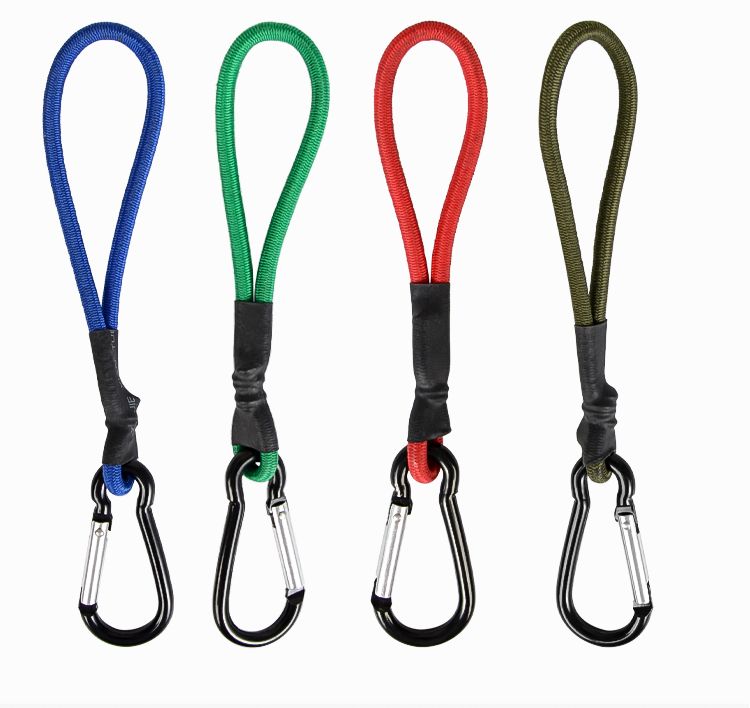 Gancho de escalada para exteriores, multifuncional, portátil, con cuerda elástica y hebilla, para acampar, con cordón ajustable y estaca para el suelo._voghion.com