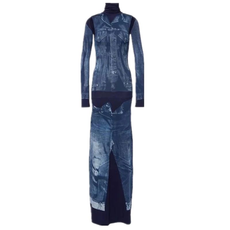 2024 Stil Herbst Neues modisches Leopardenmuster Rundhals Langarmkleid für Frauen_voghion.com