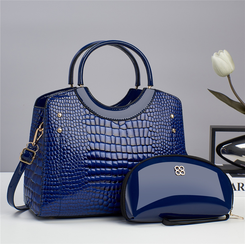 Fashion Crocodile Pattern Large Capacity Handbag New Trendy Mother Women's Cross Shoulder Bag Middle aged Shoulder Bag_voghion.com