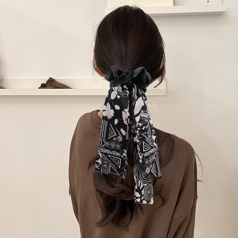 Fascia per capelli con fiocco in raso floreale, taglia grande, annodata in stile fata di alta qualità, accessorio per capelli alla moda_voghion.com