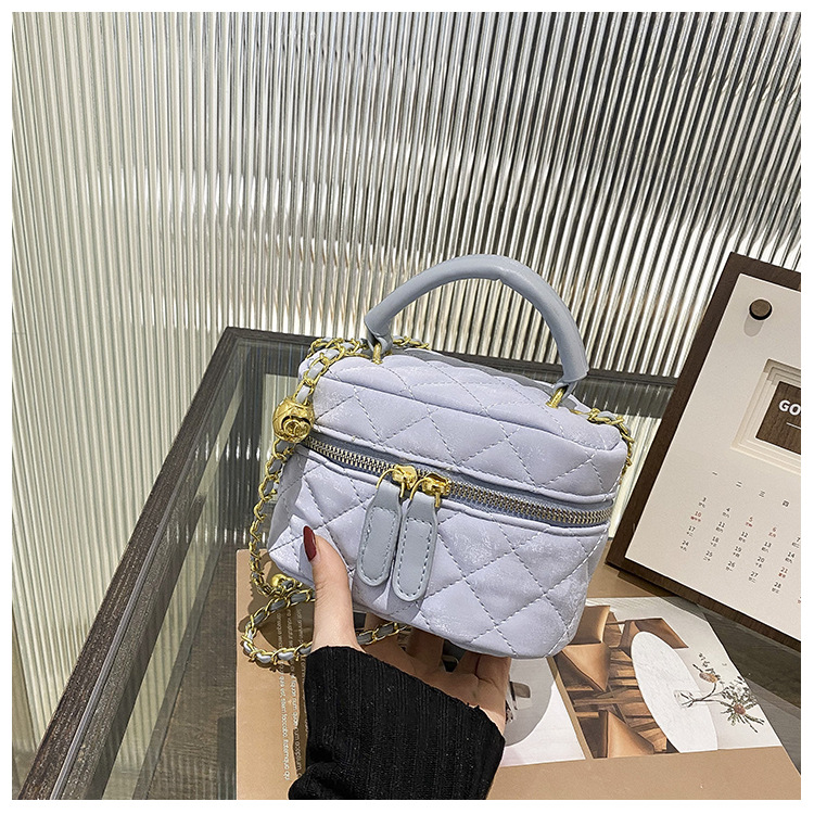 2024 Nuovo Mini portatile da donna a spalla singola Crossbody Rossetto PU Versatile Lingge Piccola borsa a catena profumata_voghion.com