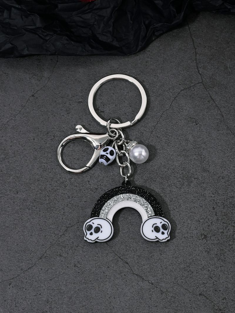 Skull Pumpkin Spider Web Scarecrow Pendant Keychain Halloween Series Ornament_voghion.com