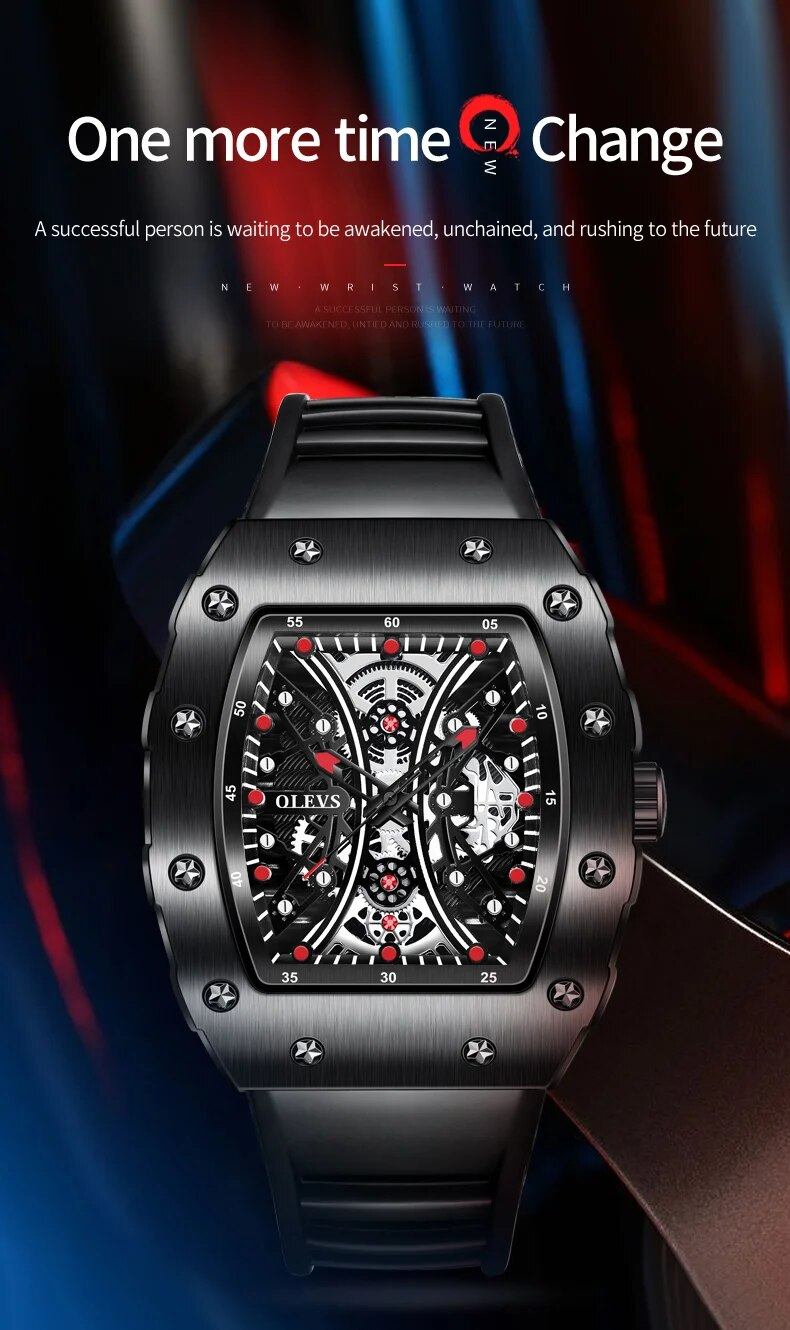 Herrklockor Toppmärke Original Quartz Armbandsur Mode fatformad urtavla Vattentät, självlysande gummibandsur_voghion.com
