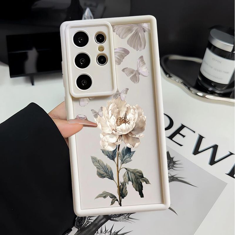 Phone Case For Samsung Galaxy S25 Ultra S24 S22 Plus S23Ultra S20 FE S21 ShockProof Cover Funda Butterfly Printed Fowers_voghion.com