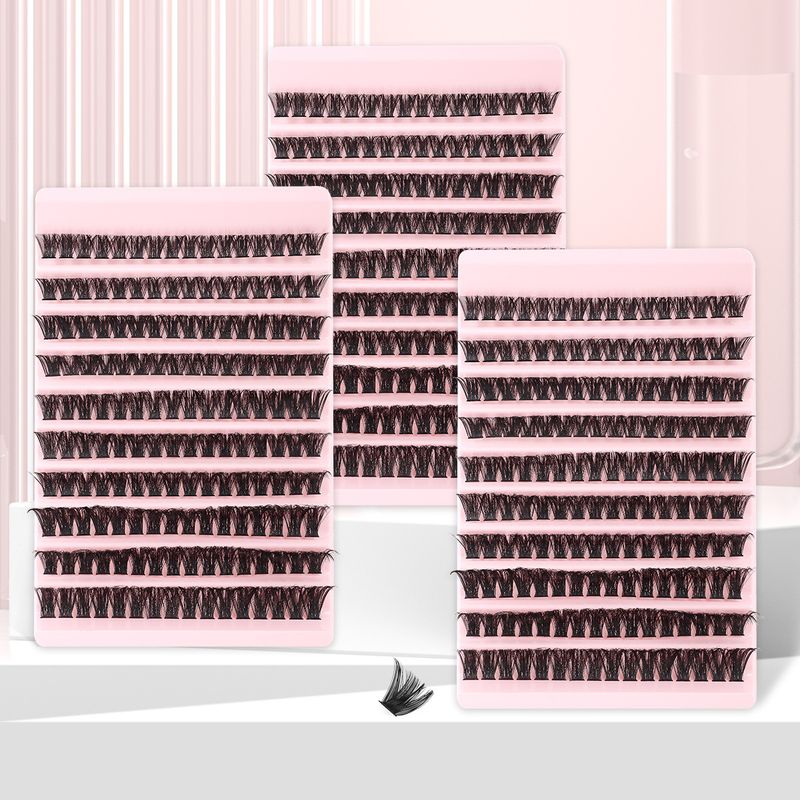 Faux cils segmentés en grappe unique, faux cils 30D 100D, naturels, épais, courbés en D, greffés_voghion.com