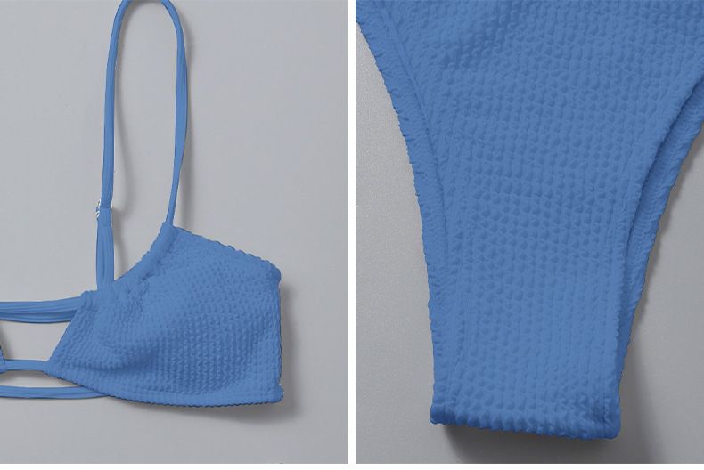 Naisten vaatteet Naisten kaksiosainen uimapuku yksiväriset henkselit Sexy string bikini-uimapuku_voghion.com