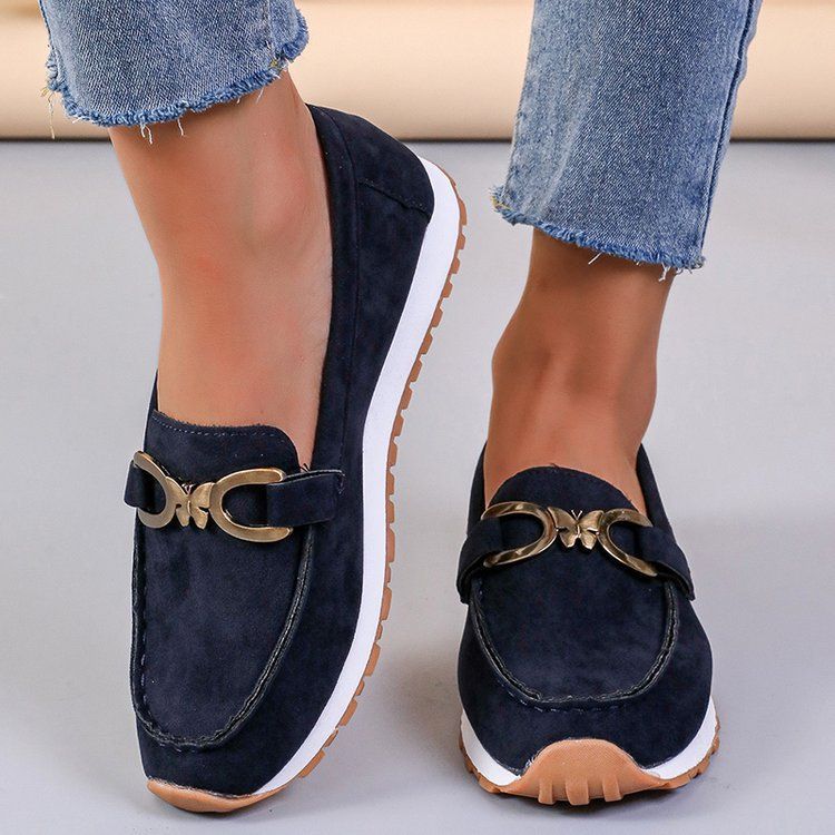 Herbstmode Einzelschuhe Vielseitige flache Unterseite Bequeme Halbschuhe Freizeitschuhe für Damen_voghion.com