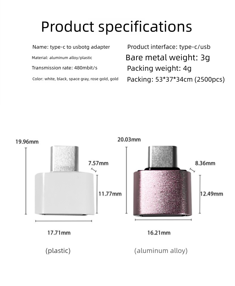 Type-C To OTG Converter Computer Peripheral Data Transfer USB Flash Drive Mobile Phone Adapter_voghion.com
