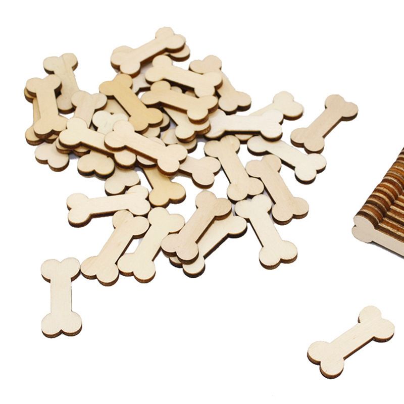 Wooden Crafts Dog Bone Hand-painted diy Accessories Photo Album Paste Home Decoration Small Crafts Ornaments Props_voghion.com