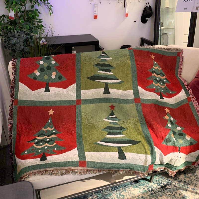 American Merry Christmas Christmas Tree Decorative Blanket Blanket_voghion.com