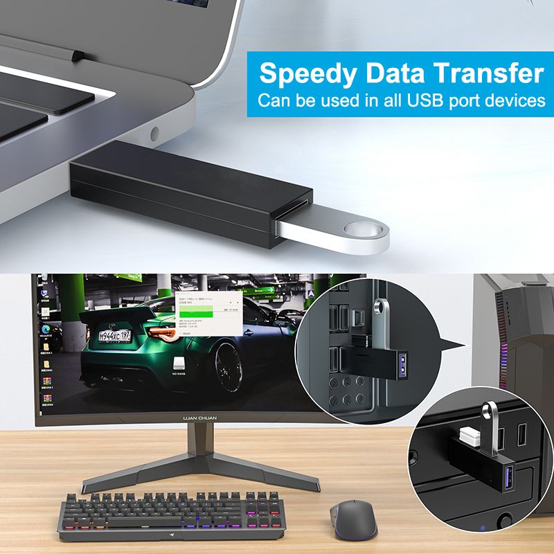 USB elosztó hub egy 3.0 és kettő 2.0 gyors sebességű adapter több USB 3 portos hosszabbító Macbook laptophoz, számítógép tartozékokhoz_voghion.com