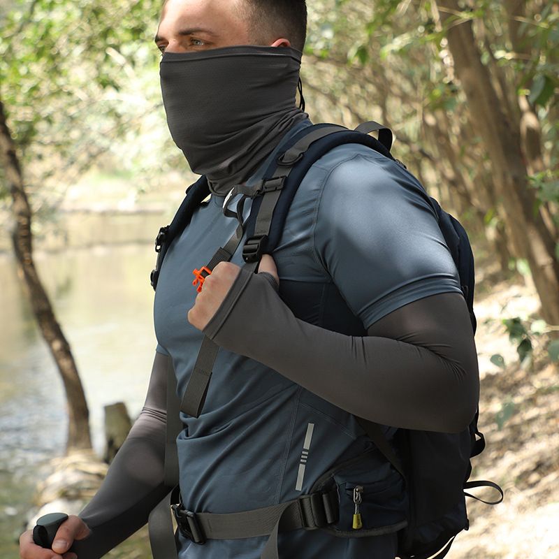 Men's Cooling Sun Mask Set - UPF 50+ Full Face Cover With Neck Protection & Arm Sleeves, Lightweight & Breathable For Cycling_voghion.com