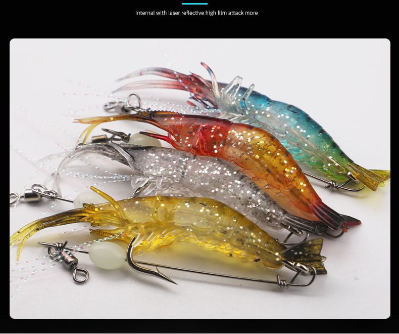Guojie Gear High Simulation Soft With Hook Bait Fishing Shrimp Lure_voghion.com