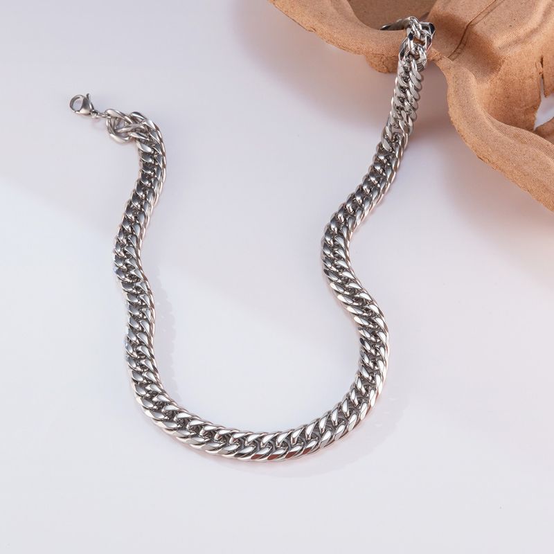 Collana in acciaio inossidabile OPK per uomo, catena cubana spessa, ciondolo in acciaio al titanio unico e alla moda_voghion.com