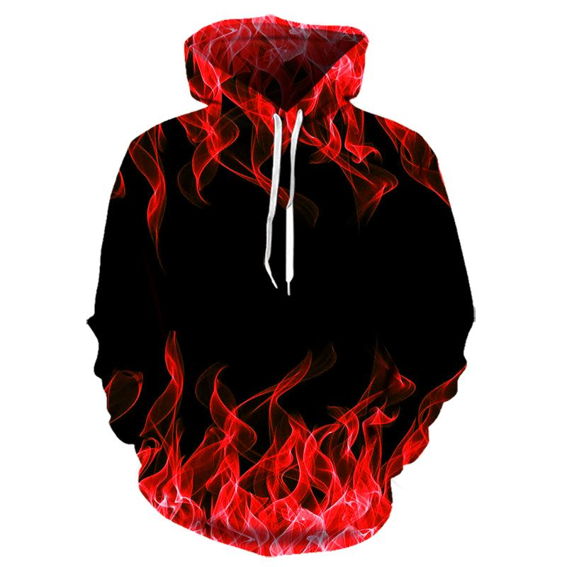 2020 Nuovo colorato Flame Hoodie 3d Felpa Uomo/Donna Con Cappuccio Autunno E Inverno Cappotto Uomo Abbigliamento Divertente Giacca Nera_voghion.com