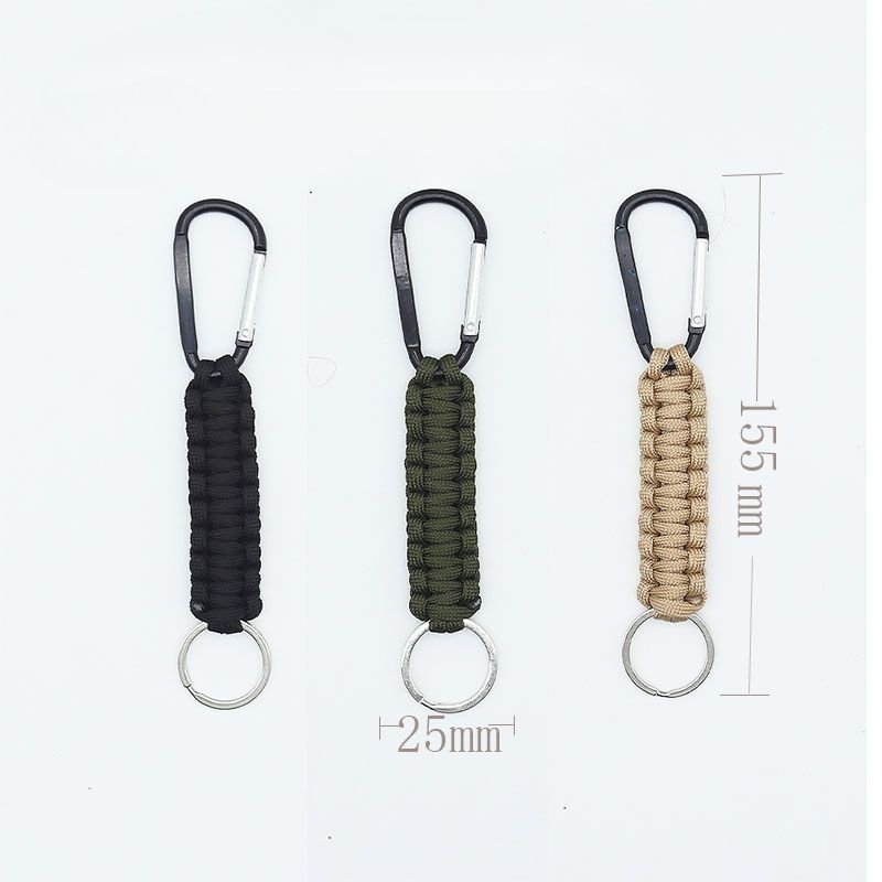 Hebilla de cuerda para paraguas al aire libre, herramienta multifuncional de supervivencia para acampar, llavero con cordón tejido personalizado_voghion.com
