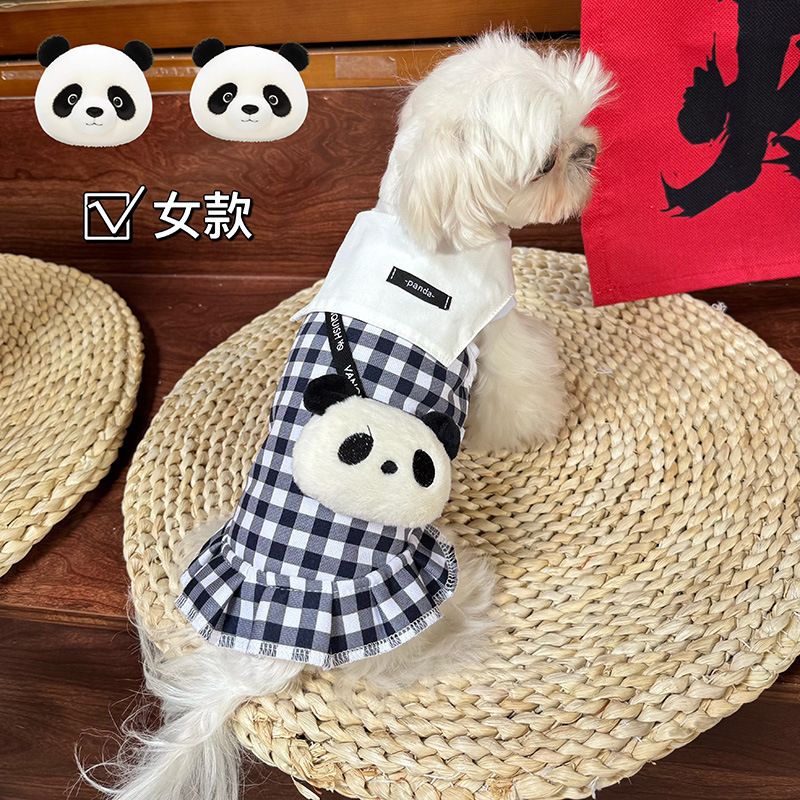 25 Frühling Sommer Neue Plaid Weste Unisex Haustier Kleidung Hund Katze Universal Stil Mit Panda Plüsch Spielzeug_voghion.com