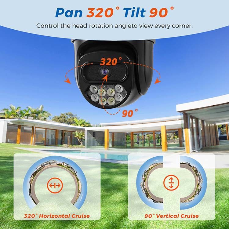 360° 3-Panel Outdoor Security Camera With 5G WiFi, 6MP HD, Full-Color Night Vision, Motion Detection, And Weatherproof Design_voghion.com