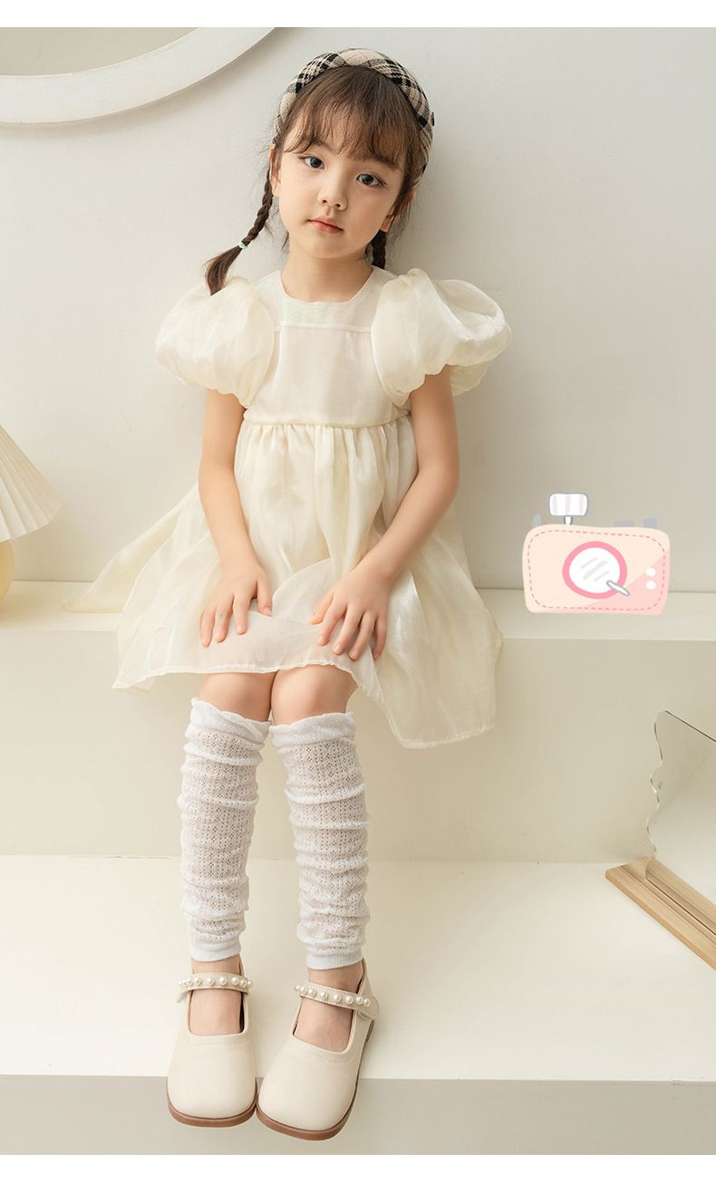 Children's summer bubble mouth ultra-thin cotton sunscreen sleeves girls air conditioning calf socks dual-use breathable sleeves batch_voghion.com