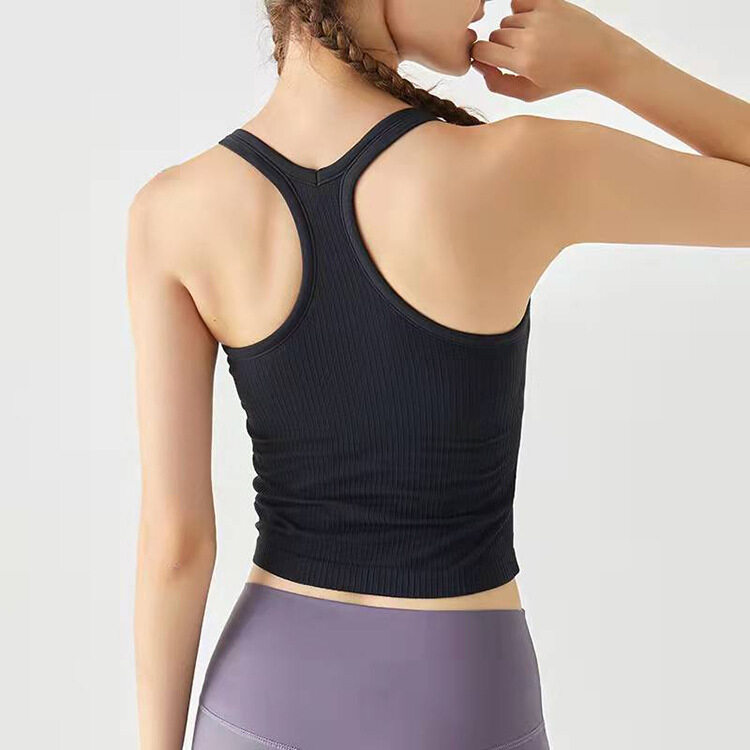 SUPERFLOWER Women's Vest with Bra Pads Running Tank Fiess Yoga Quick Drying Top_voghion.com