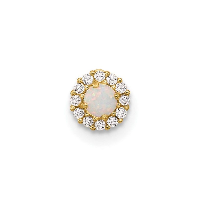 14K 18 Gauge CZ & Synthetic Opal Screw-Back Cartilage Body Jewelry_voghion.com
