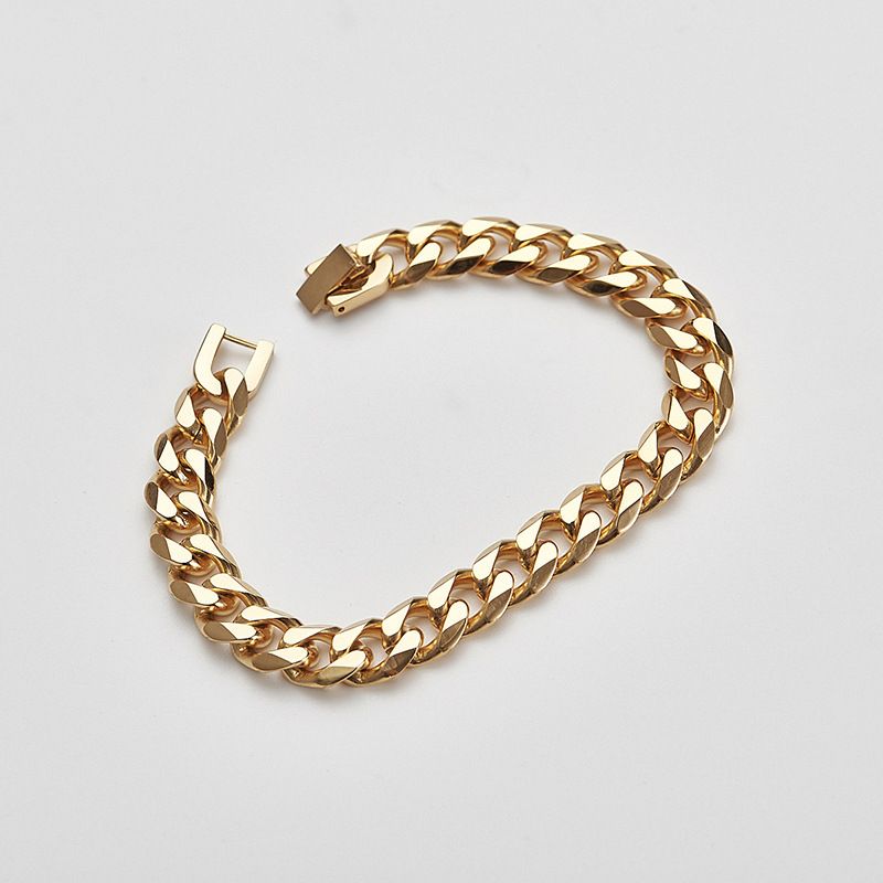 Bracciale da uomo in acciaio al titanio, gioielli alla moda, accessori alla moda, catena cubana a sei lati_voghion.com