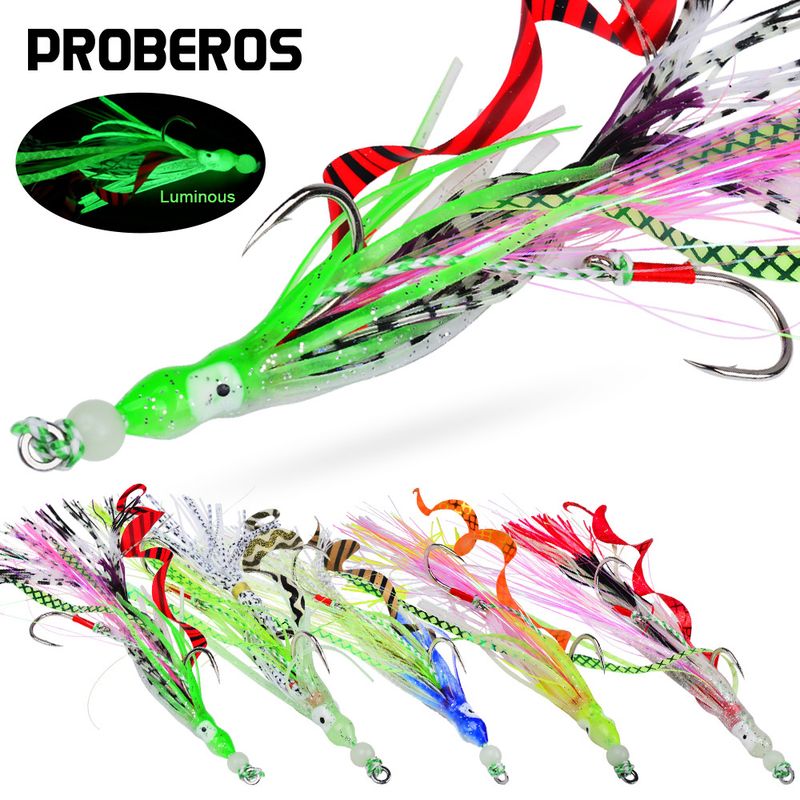 Iron Plate Luminous Lead Fish Double Octopus String Boat Fishing Slow Jigging Squid Hook 17cm Sea Bass Lure Bait_voghion.com