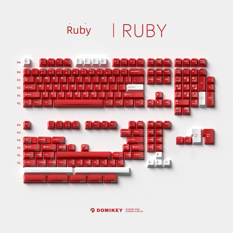 Domikey Ruby Originalhöhe ABS Zweifarbige Form Nical-Tastatur-Tastenkappen Edel Individuell Stilvoll_voghion.com