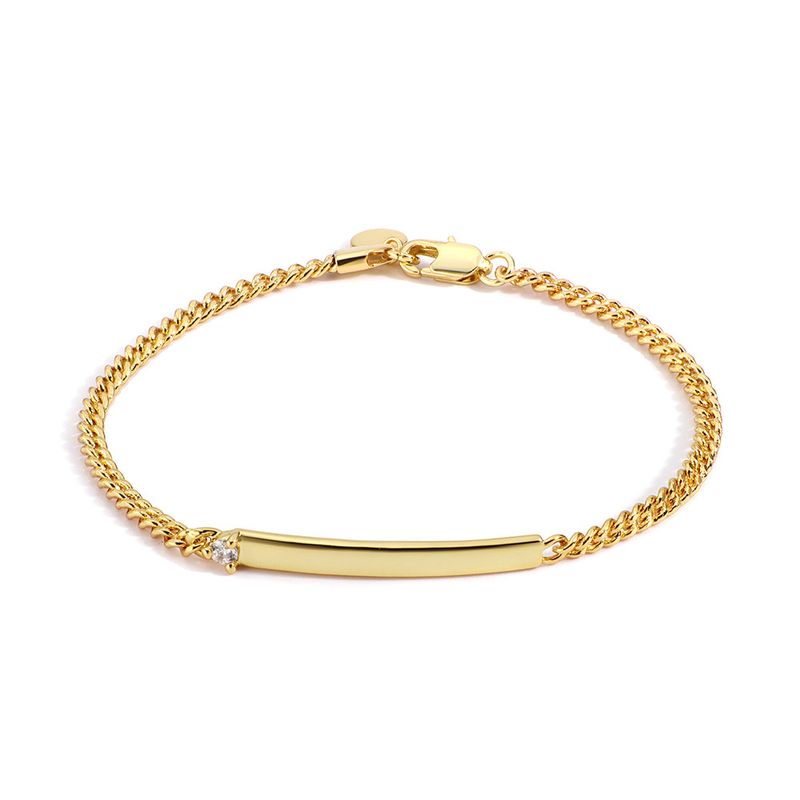 B0061 Bracciale cubano con diamanti intarsiati color oro per donna, coppia, regalo per studenti_voghion.com